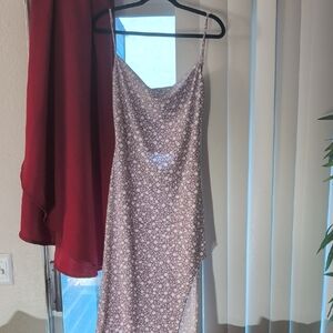 Asymmetrical Floral Dress - Purple